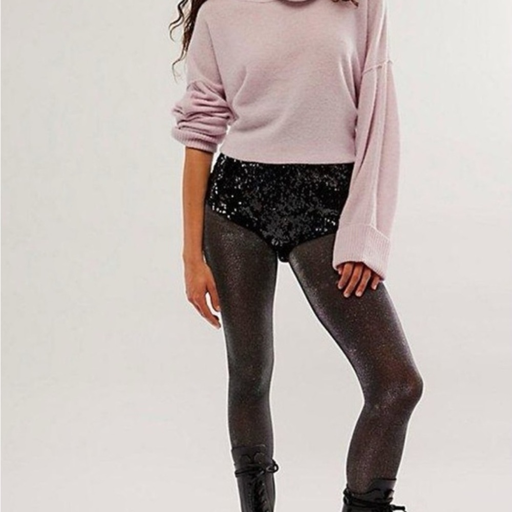 Free people stay cute micro short Black Sequin Shorts